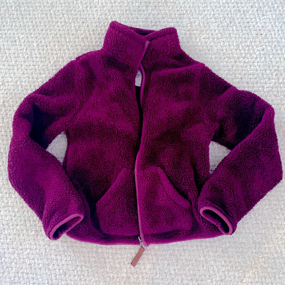 L.O.G.G. H&M purple cozy thick fleece zip up girls 8-10